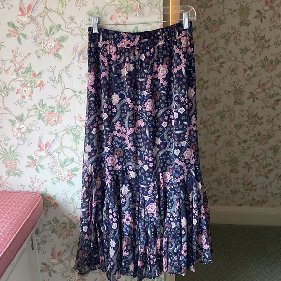 NWT Loft XS Floral Godet Maxi Skirt - Picture 8 of 8